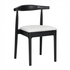 Chivari Black Wood Horn Chair with White Vinyl Cushion CHWBL-SHVWH-KT