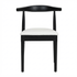 Chivari Black Wood Horn Chair with White Vinyl Cushion CHWBL-SHVWH-KT