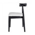 Chivari Black Wood Horn Chair with White Vinyl Cushion CHWBL-SHVWH-KT