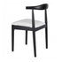 Chivari Black Wood Horn Chair with White Vinyl Cushion CHWBL-SHVWH-KT