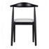 Chivari Black Wood Horn Chair with White Vinyl Cushion CHWBL-SHVWH-KT