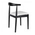 Chivari Black Wood Horn Chair with White Vinyl Cushion CHWBL-SHVWH-KT