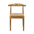 Chivari Chestnut Wood Horn Chair with Natural Rope Seat CHWC-SHRNT-KT