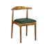 Chivari Chestnut Wood Horn Chair with Hunter Green Vinyl Cushion CHWC-SHVHG-KT