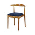 Chivari Chestnut Wood Horn Chair with Navy Blue Vinyl Cushion CHWC-SHVNB-KT