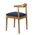 Chivari Chestnut Wood Horn Chair with Navy Blue Vinyl Cushion CHWC-SHVNB-KT
