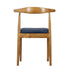 Chivari Chestnut Wood Horn Chair with Navy Blue Vinyl Cushion CHWC-SHVNB-KT