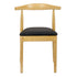 Chivari Natural Horn Wood Chair with Black Vinyl Cushion CHWN-SHVBL-KT