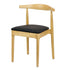 Chivari Natural Horn Wood Chair with Black Vinyl Cushion CHWN-SHVBL-KT