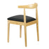 Chivari Natural Horn Wood Chair with Black Vinyl Cushion CHWN-SHVBL-KT