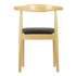 Chivari Natural Horn Wood Chair with Black Vinyl Cushion CHWN-SHVBL-KT