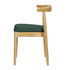 Chivari Natural Wood Horn Chair with Hunter Green Vinyl Cushion CHWN-SHVHG-KT