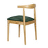 Chivari Natural Wood Horn Chair with Hunter Green Vinyl Cushion CHWN-SHVHG-KT