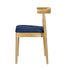 Chivari Natural Wood Horn Chair with Navy Blue Vinyl Cushion CHWN-SHVNB-KT
