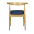 Chivari Natural Wood Horn Chair with Navy Blue Vinyl Cushion CHWN-SHVNB-KT