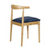 Chivari Natural Wood Horn Chair with Navy Blue Vinyl Cushion CHWN-SHVNB-KT