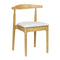 Chivari Natural Horn Wood Chair with White Vinyl Cushion CHWN-SHVWH-KT