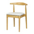 Chivari Natural Horn Wood Chair with White Vinyl Cushion CHWN-SHVWH-KT