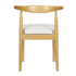 Chivari Natural Horn Wood Chair with White Vinyl Cushion CHWN-SHVWH-KT