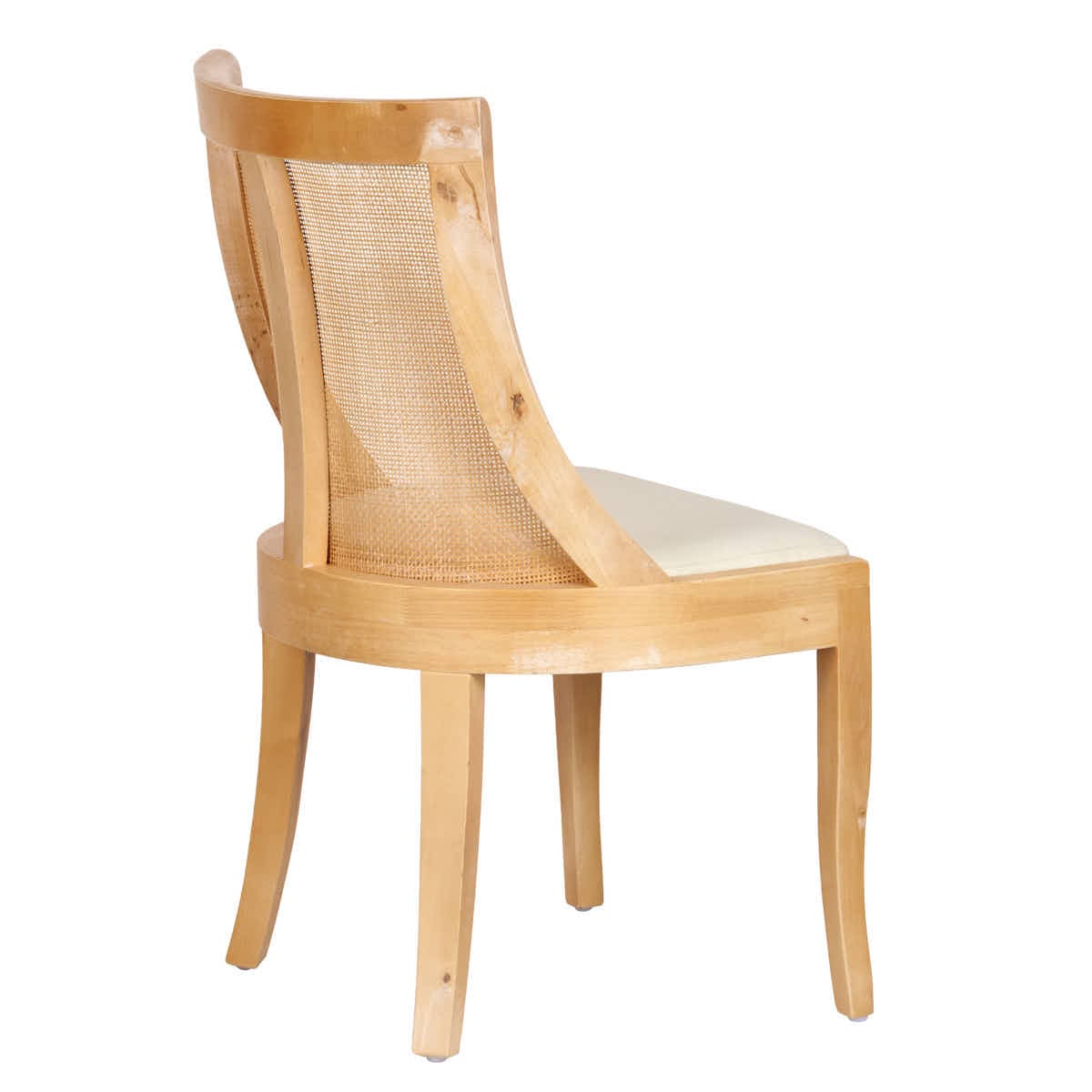 Chivari Natural White Wash Hampton Chair with Ivory Fabric Cushion CHWNWW-IVYF-KT