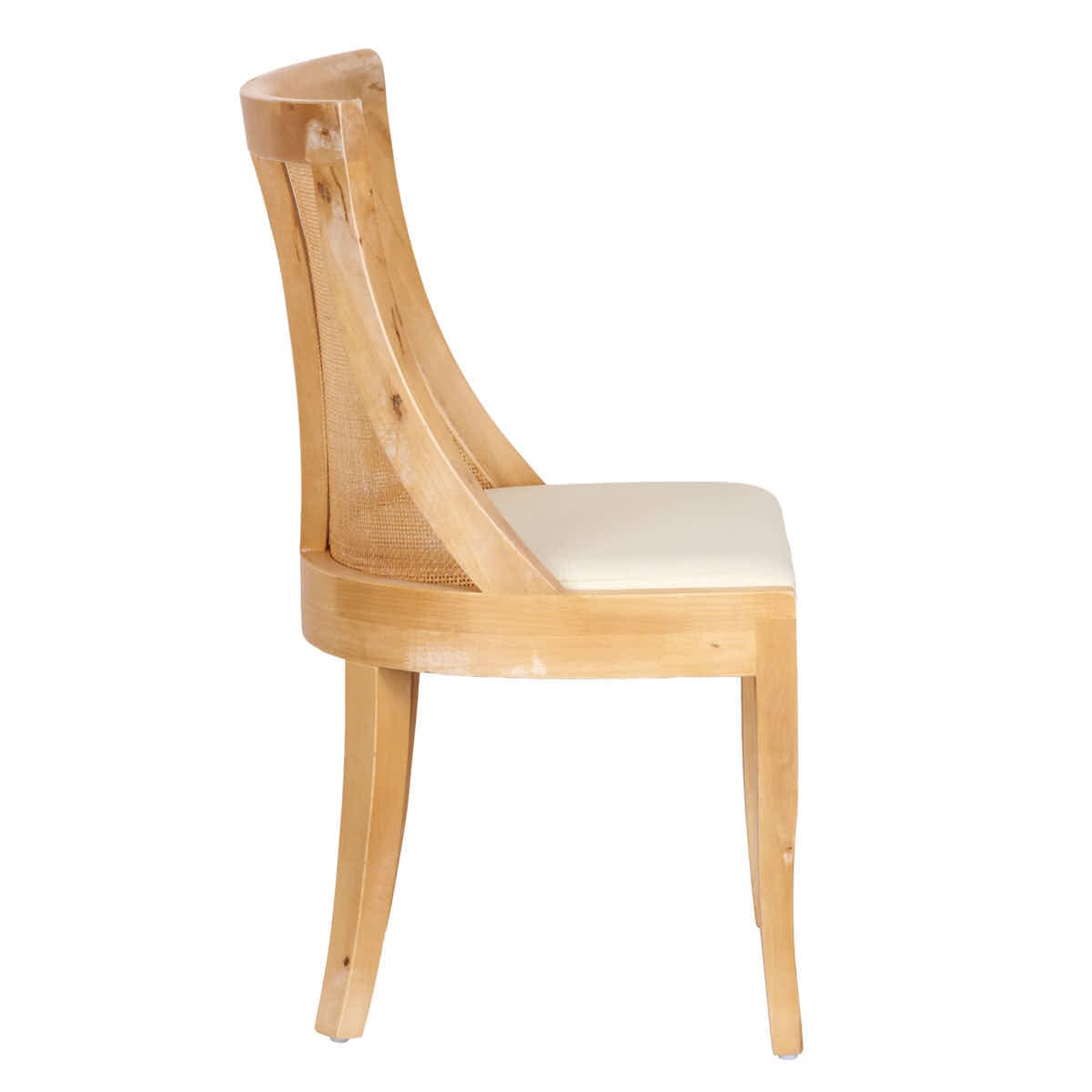 Chivari Natural White Wash Hampton Chair with Ivory Fabric Cushion CHWNWW-IVYF-KT
