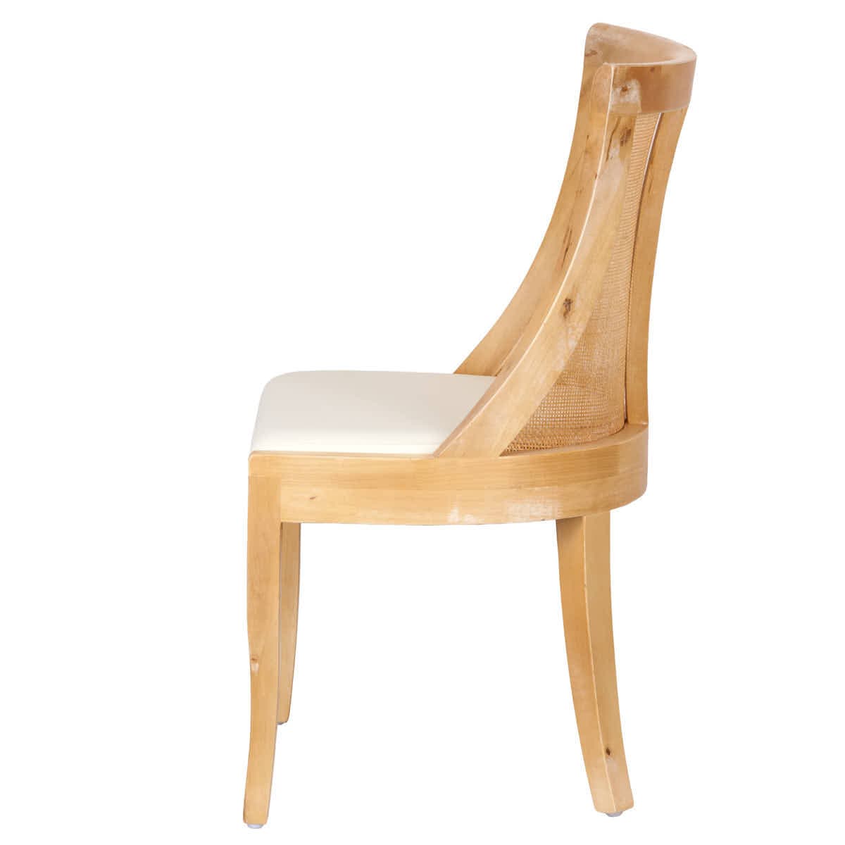 Chivari Natural White Wash Hampton Chair with White Fabric Cushion CHWNWW-WHIF-KT