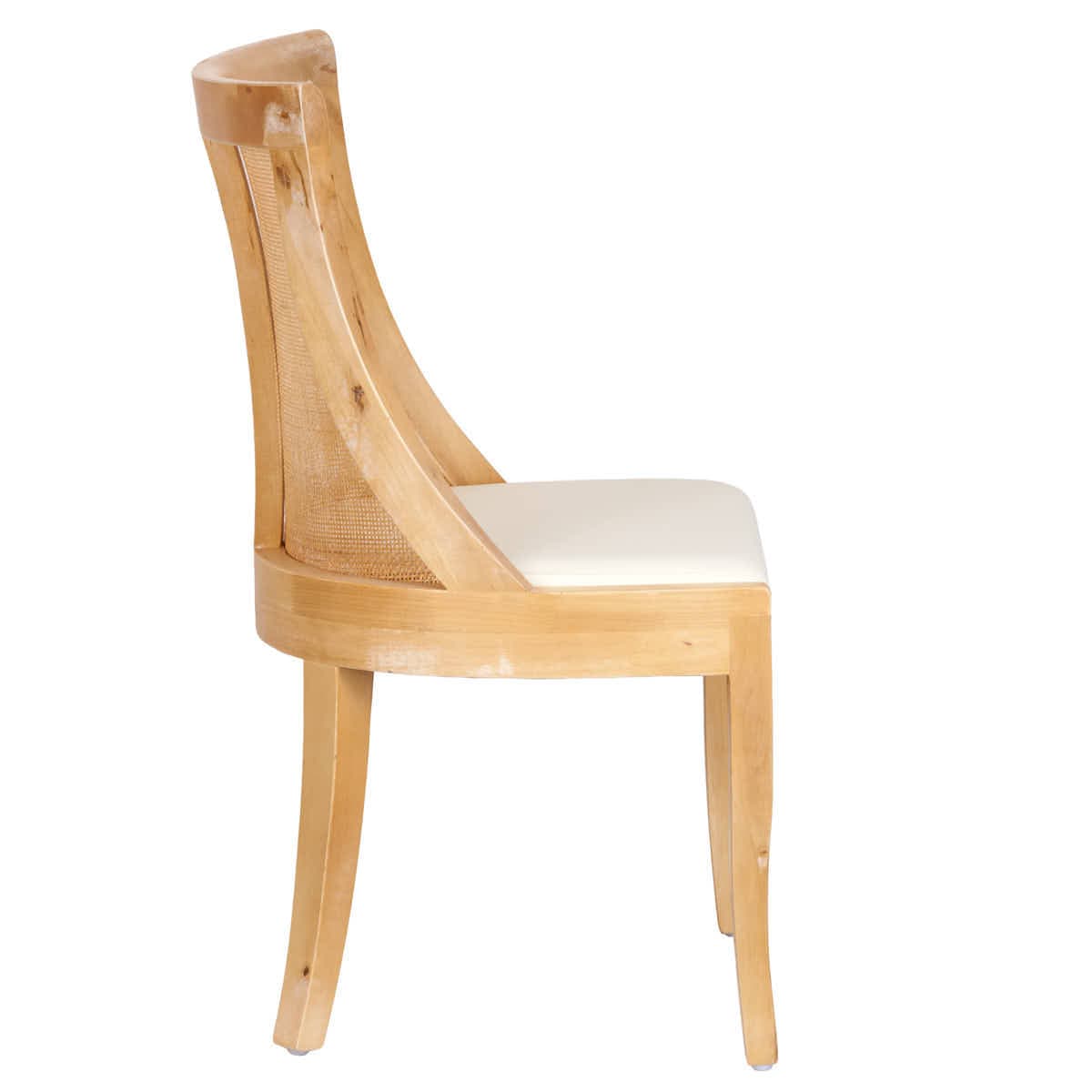 Chivari Natural White Wash Hampton Chair with White Fabric Cushion CHWNWW-WHIF-KT