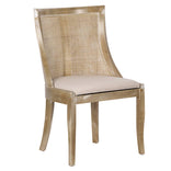 Antique Washed Hampton Chair with Beige Fabric Cushion