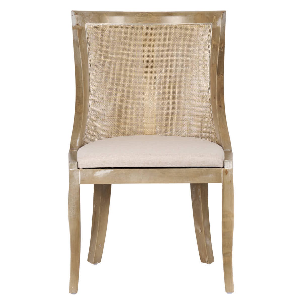 Chivari Antique Washed Hampton Chair with Beige Fabric Cushion CHWRF-BEGF-KT