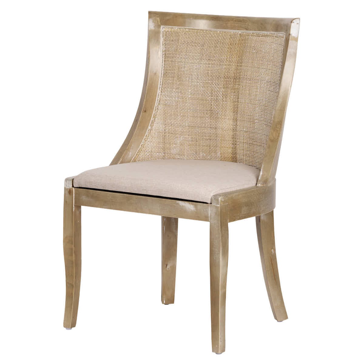 Chivari Antique Washed Hampton Chair with Beige Fabric Cushion CHWRF-BEGF-KT