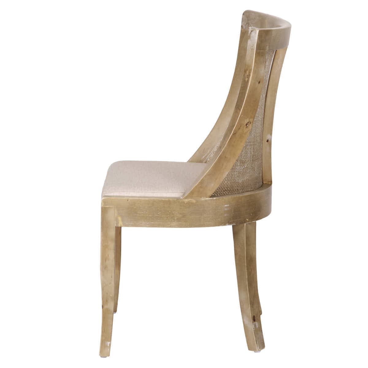 Chivari Antique Washed Hampton Chair with Beige Fabric Cushion CHWRF-BEGF-KT