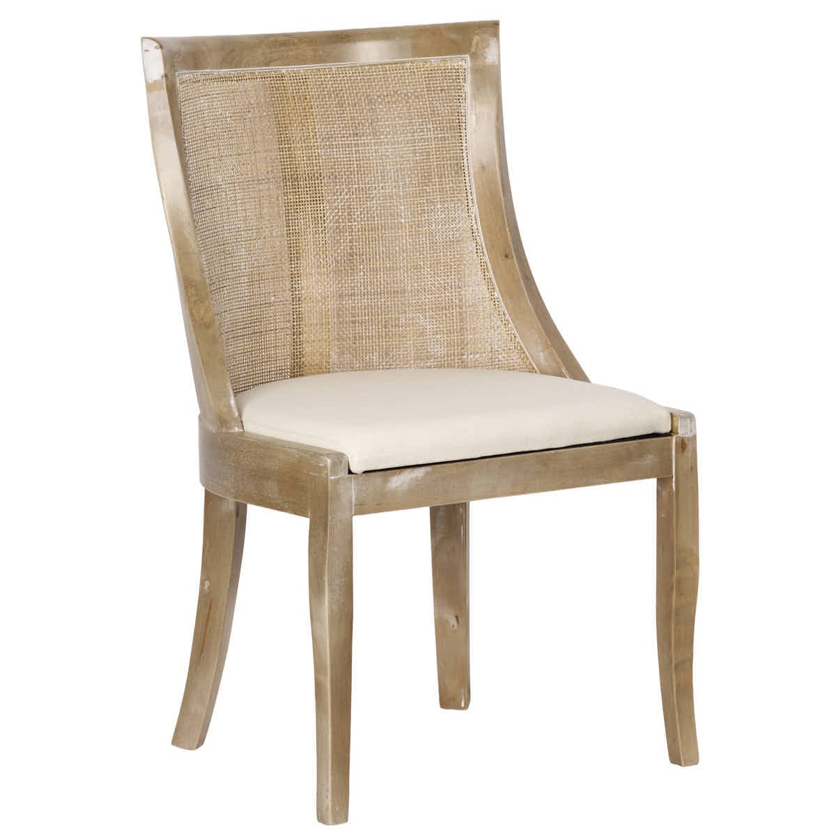 Chivari Antique Washed Hampton Chair with Ivory Fabric Cushion CHWRF-IVYF-KT