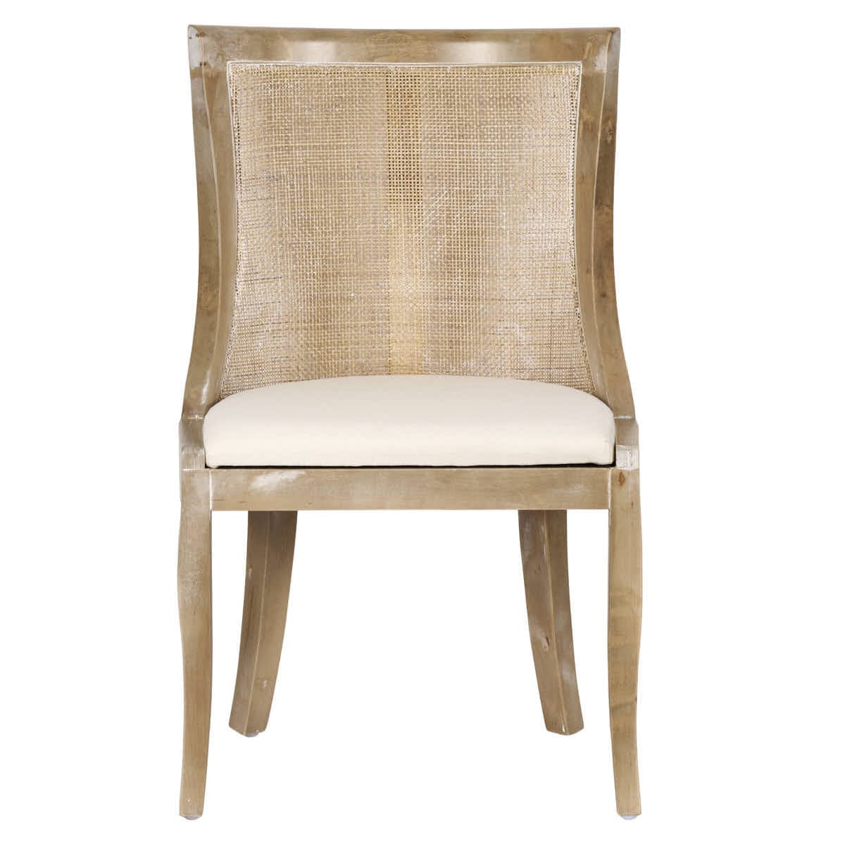 Chivari Antique Washed Hampton Chair with Ivory Fabric Cushion CHWRF-IVYF-KT