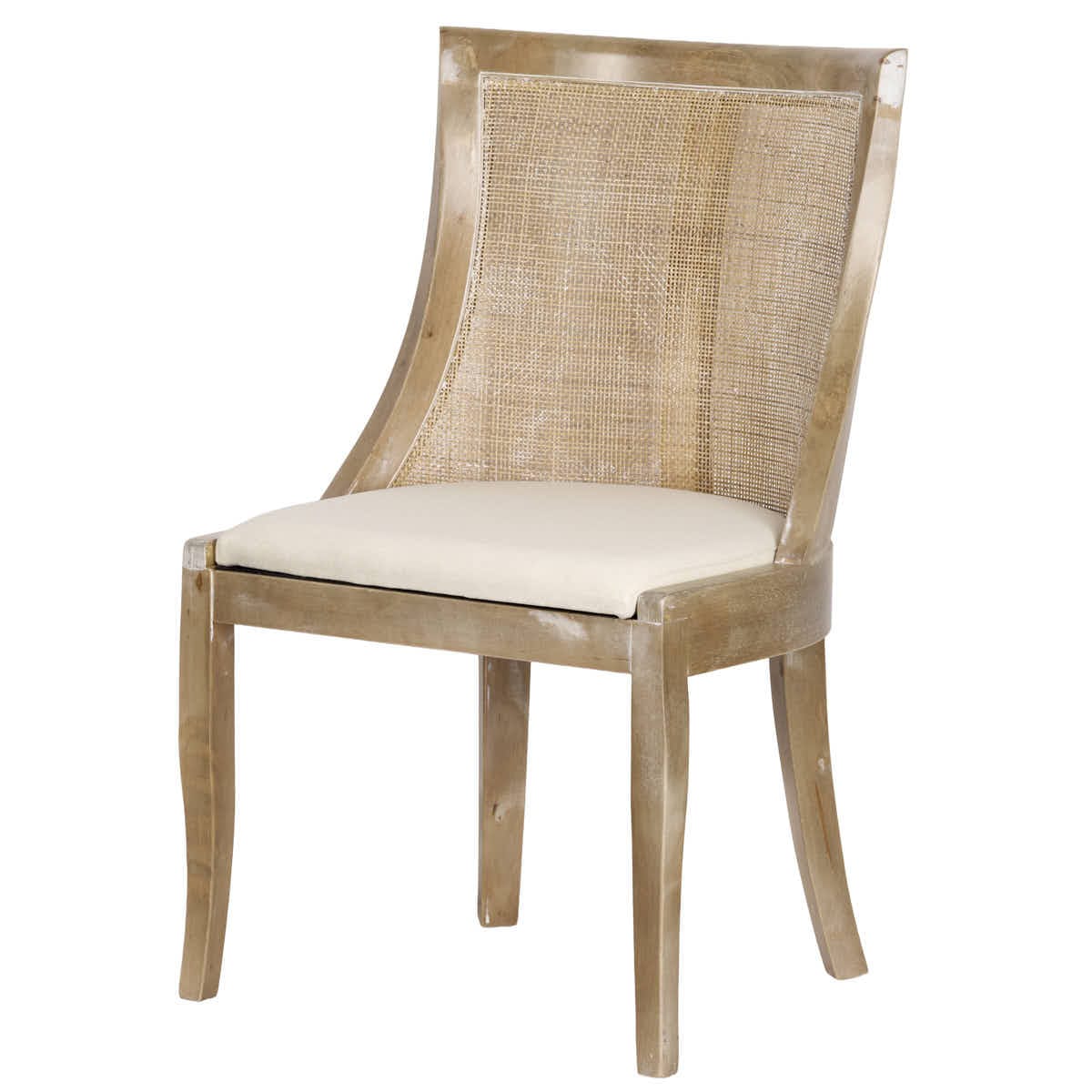 Chivari Antique Washed Hampton Chair with Ivory Fabric Cushion CHWRF-IVYF-KT