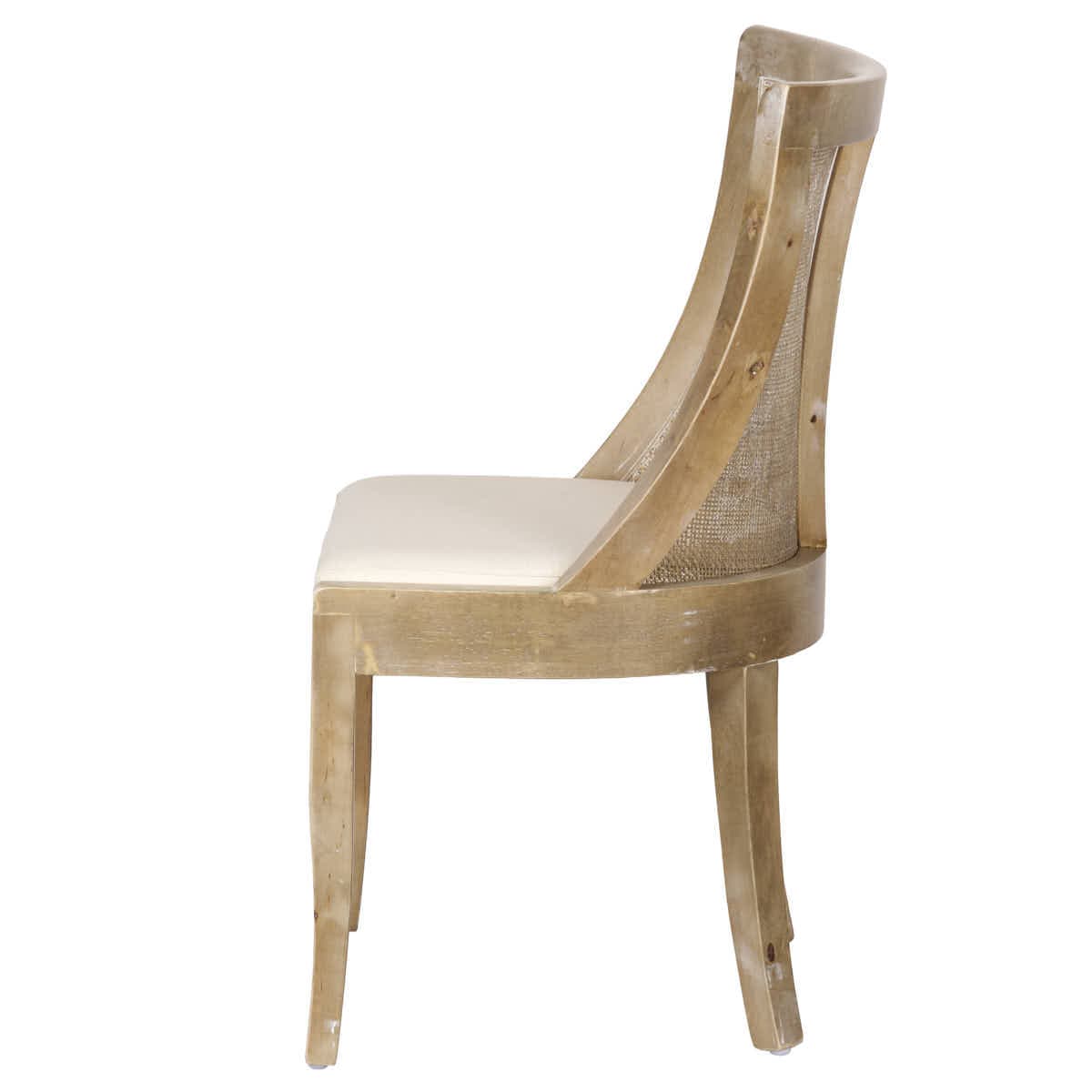 Chivari Antique Washed Hampton Chair with Ivory Fabric Cushion CHWRF-IVYF-KT