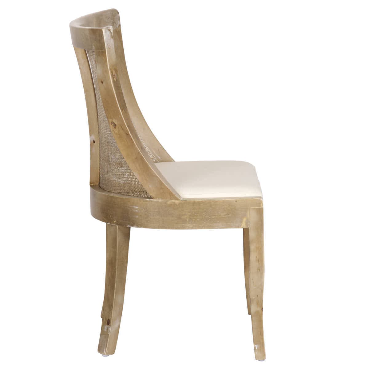 Chivari Antique Washed Hampton Chair with Ivory Fabric Cushion CHWRF-IVYF-KT