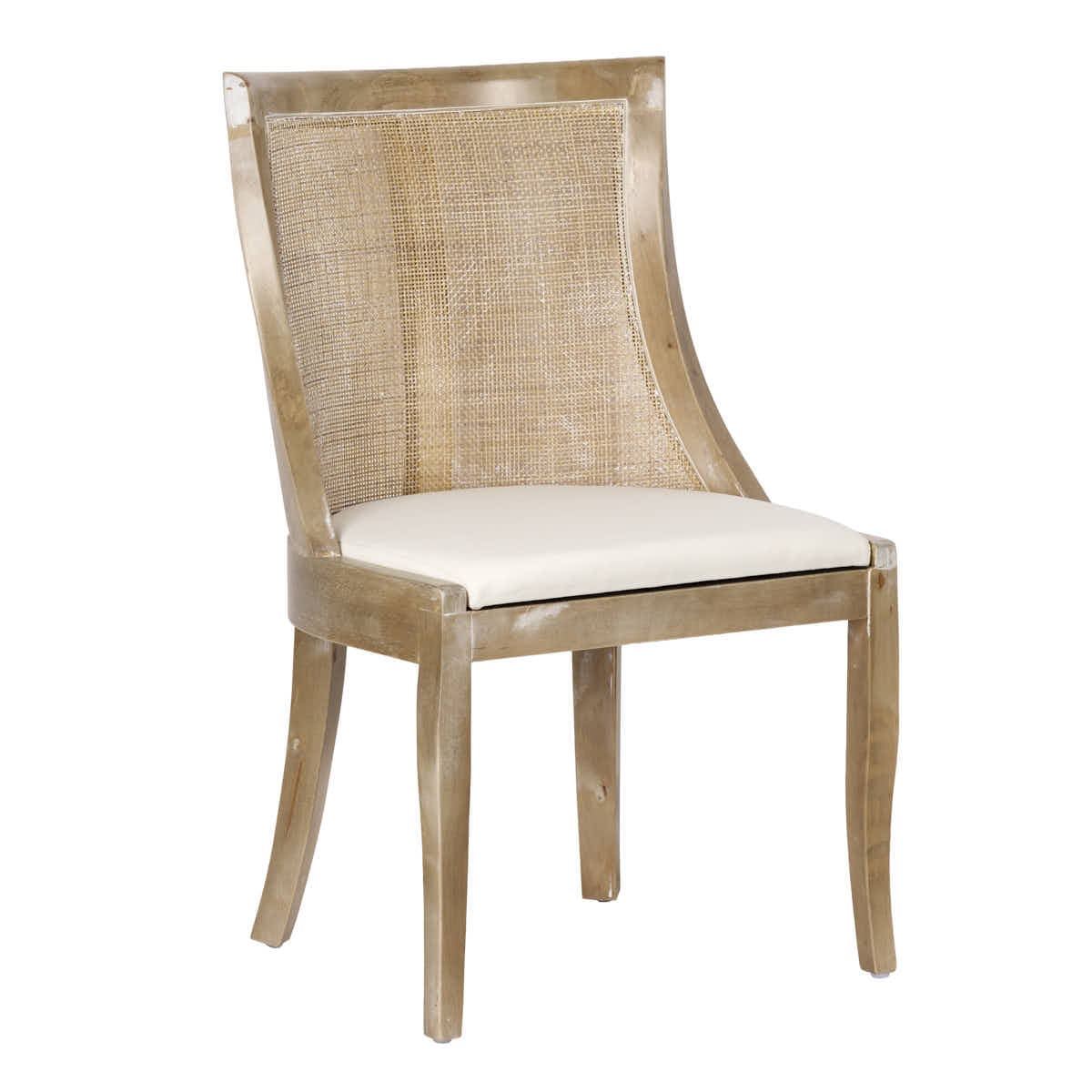 Chivari Antique Washed Hampton Chair with White Fabric Cushion CHWRF-WHIF-KT