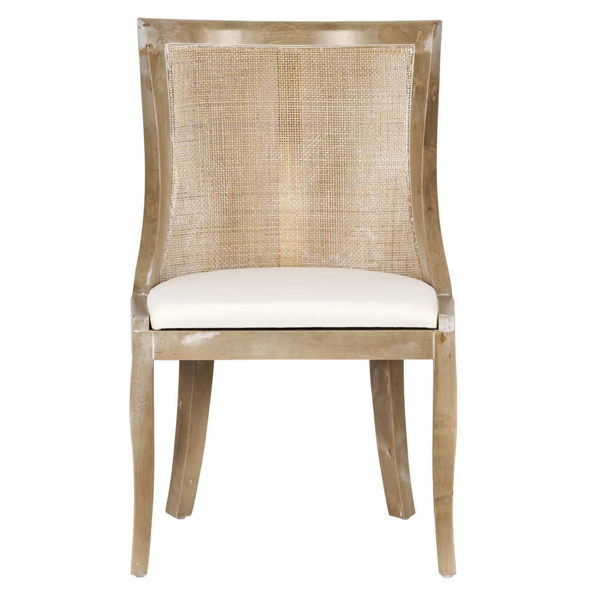 Chivari Antique Washed Hampton Chair with White Fabric Cushion CHWRF-WHIF-KT