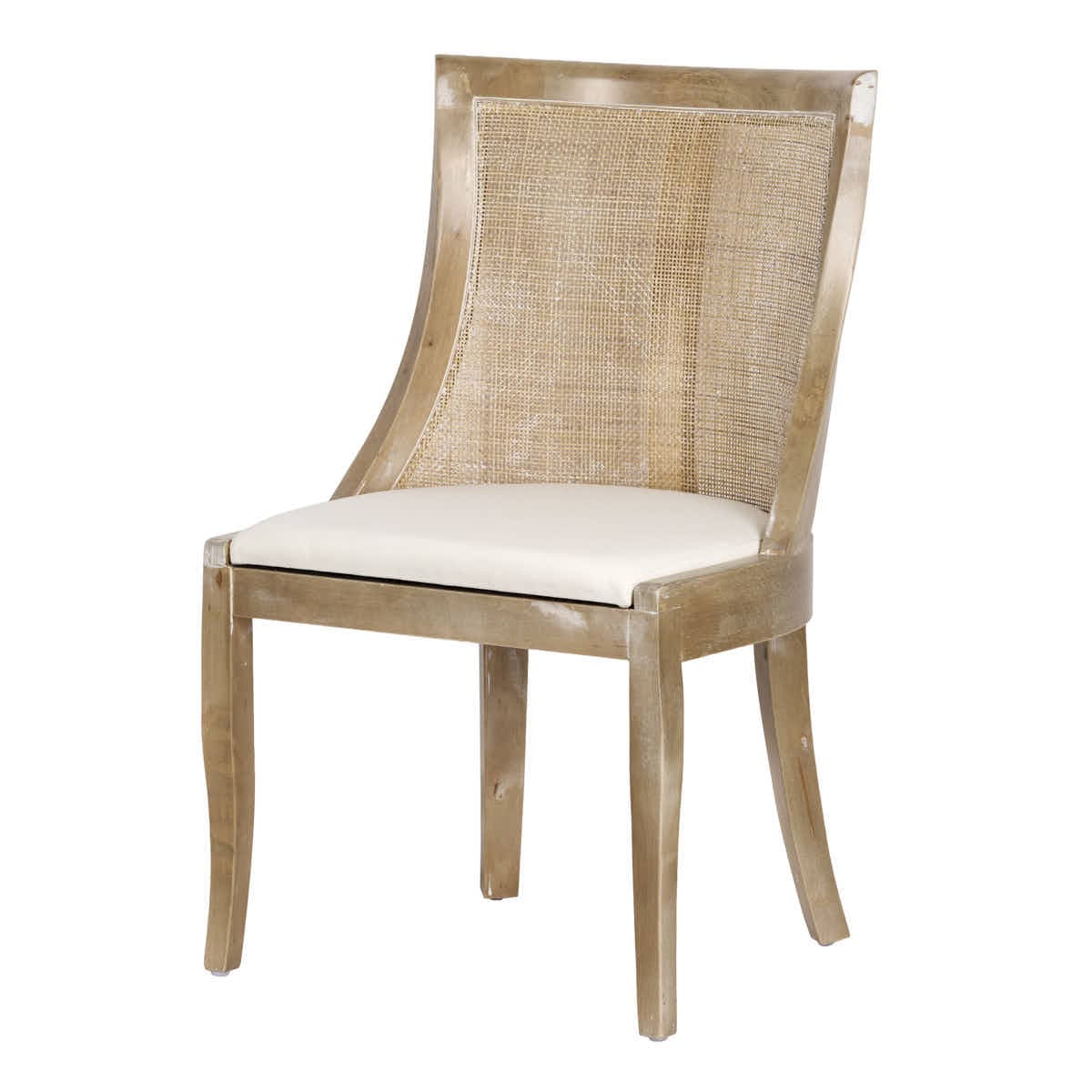 Chivari Antique Washed Hampton Chair with White Fabric Cushion CHWRF-WHIF-KT