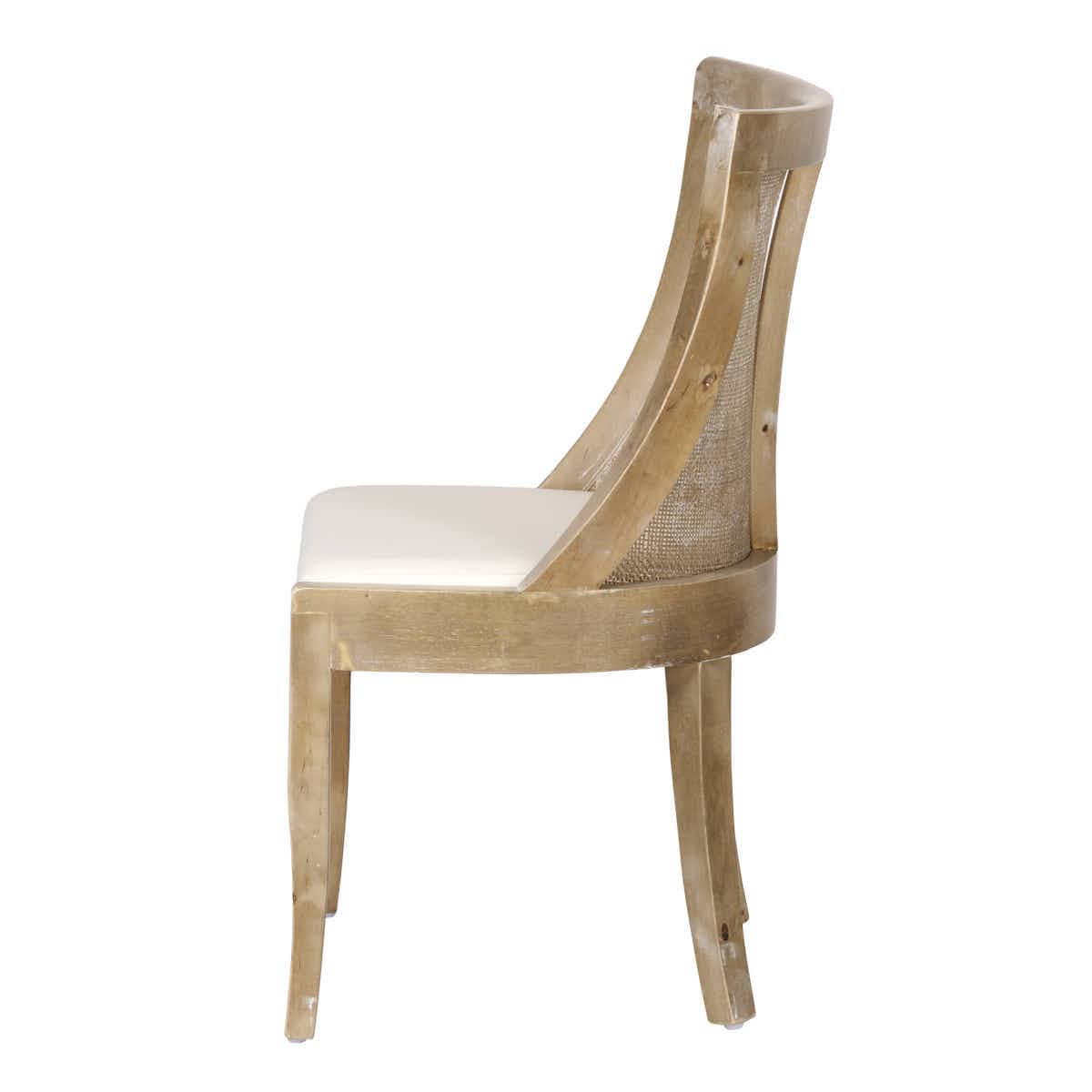 Chivari Antique Washed Hampton Chair with White Fabric Cushion CHWRF-WHIF-KT
