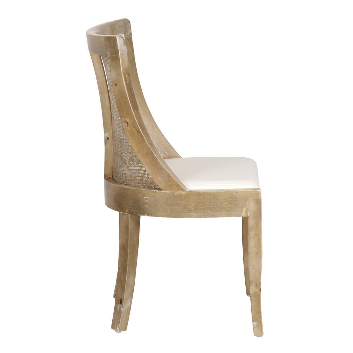 Chivari Antique Washed Hampton Chair with White Fabric Cushion CHWRF-WHIF-KT