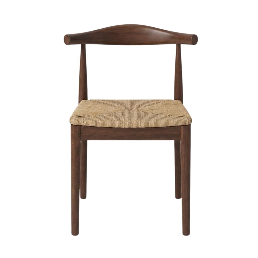 Chivari Walnut Wood Horn Chair with Natural Rope Seat CHWWL-SHRNT-KT