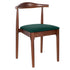 Chivari Walnut Finish Wood Horn Chair with Hunter Green Vinyl Cushion CHWWL-SHVHG-KT