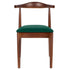 Chivari Walnut Finish Wood Horn Chair with Hunter Green Vinyl Cushion CHWWL-SHVHG-KT
