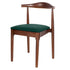 Chivari Walnut Finish Wood Horn Chair with Hunter Green Vinyl Cushion CHWWL-SHVHG-KT
