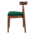 Chivari Walnut Finish Wood Horn Chair with Hunter Green Vinyl Cushion CHWWL-SHVHG-KT