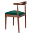 Chivari Walnut Finish Wood Horn Chair with Hunter Green Vinyl Cushion CHWWL-SHVHG-KT