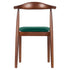 Chivari Walnut Finish Wood Horn Chair with Hunter Green Vinyl Cushion CHWWL-SHVHG-KT
