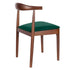 Chivari Walnut Finish Wood Horn Chair with Hunter Green Vinyl Cushion CHWWL-SHVHG-KT