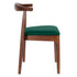 Chivari Walnut Finish Wood Horn Chair with Hunter Green Vinyl Cushion CHWWL-SHVHG-KT